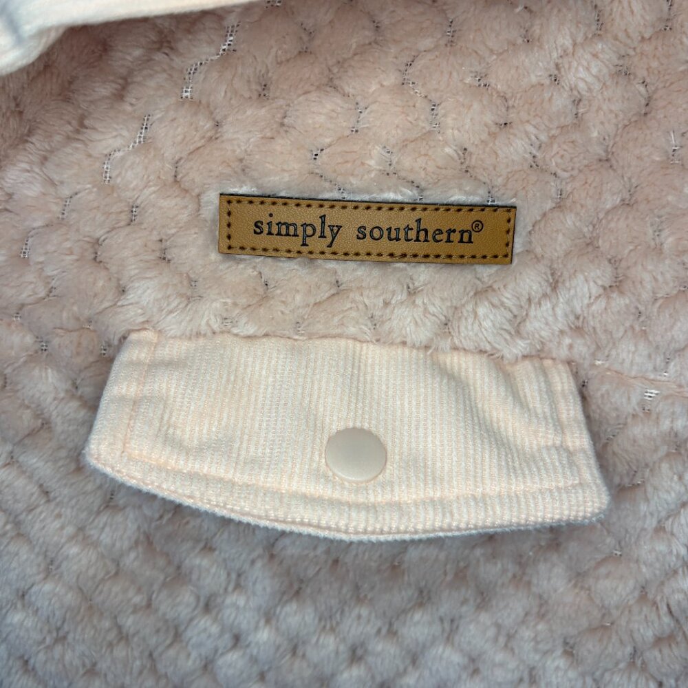 Simply Southern Women Large Pink Sherpa Pullover Fleece Snap Neck Cozy‎ Soft - Picture 2 of 8